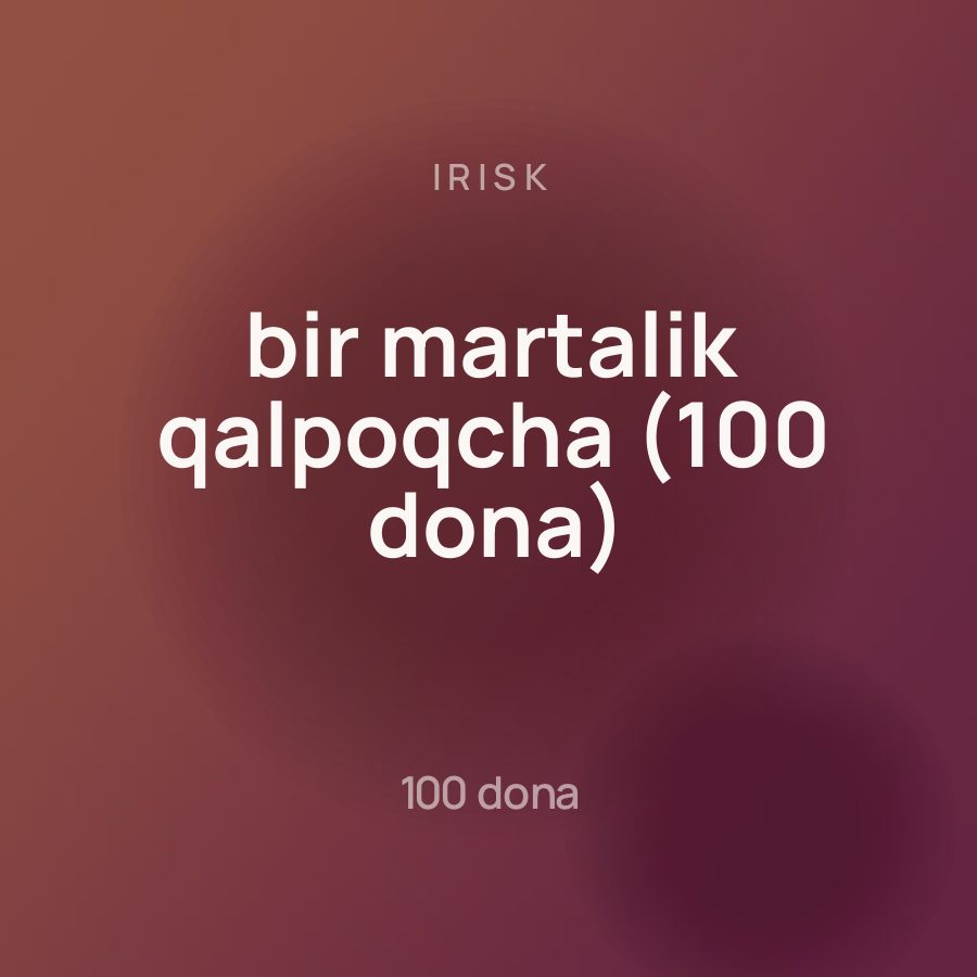 Irisk bir martalik qalpoqcha (100 dona)